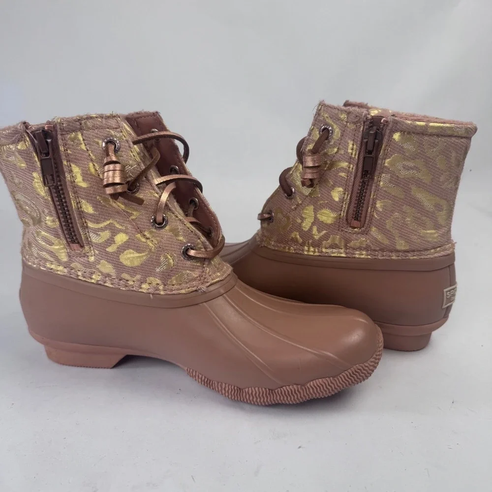 Sperry Women's 6 Saltwater Rose Pink Duck Boots Rain Waterproof EUC